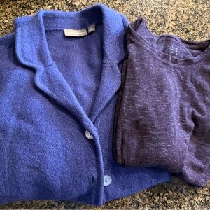 Croft & Barrow Blue and Purple Sweater Set
